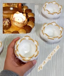 تصویر جاشمعی مدل گل لاله، شات شمع، گلدان، جاشمعی وارمرخور 