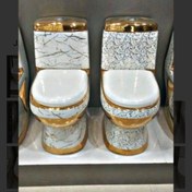 تصویر توالت فرنگی کاتیا مدل روما طلایی 