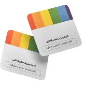 تصویر کارت ویزیت کتان لمینت امباس مربع دورگرد 