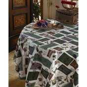 تصویر نیم متر طرح نخ سوزن - رومیزی سفره ای چاپی رزین تاژ 