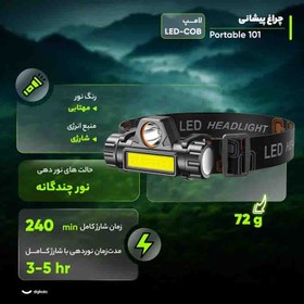 تصویر چراغ پیشانی مدل Portable 101 