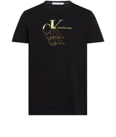 تصویر تی‌شرت مردانه با طرح مونوگرام - 100% پنبه، مشکی برند calvin klein jeans Men's Monogram T-Shirt - Cotton, Black