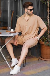 تصویر ست شلوارک مردانه سفید بیسیک 