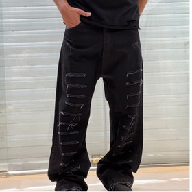 تصویر شلوار بگ تمام زاپ مشکی 