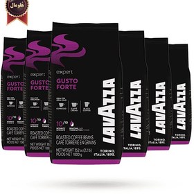 تصویر 6 بسته دانه قهوه لاوازا اکسپرت lavazza expert مدل گاستو فورته Gusto forte یک کیلویی 