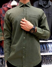 تصویر پیراهن مردانه کتان سنگشور اندامی تک جیب سایز L 