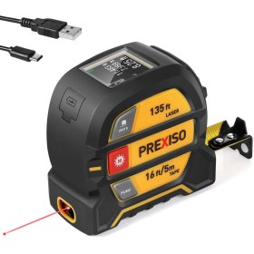 تصویر متر لیزری Prexiso مدل PLT40LI PLT40LI RECHARGEABLE 2-IN-1 40M 135FT LASER 5M 16FT TAPE MEASURE