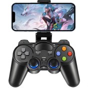 تصویر دسته بازی بلوتوثی با نگهدارنده موبایل مناسب برای Android/iOS/PC/PS3/PS4 مدل B50 