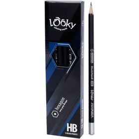 تصویر مداد مشکی لوکی Looky Hexagon بسته 12 عددی Looky Hexagon Pencil Black