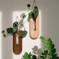 تصویر گلدان دیواری چوبی سایز ۲ 