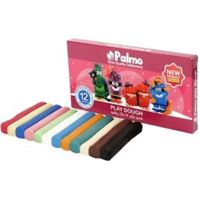 تصویر خمیربازی 12 رنگ مقوایی پالمو 
