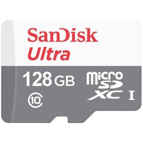 تصویر کارت حافظه microSDXC سن دیسک مدل Ultra کلاس 10 ظرفیت 128 گیگابایت ا SanDisk Ultra UHS-I U1 Class 10 100MBps microSDXC 128GB SanDisk Ultra UHS-I U1 Class 10 100MBps microSDXC 128GB