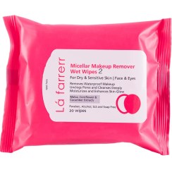 تصویر دستمال مرطوب پاک کننده آرایش پوست خشک و حساس بسته 20 عددی کد 2 لافارر 