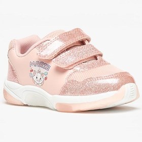 تصویر کفش ورزشی با تزئینات درخشان و بند چسبی برند dİsney Glitter Embellished Sports Shoes with Hook and Loop Closure