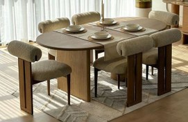 تصویر ست میز و صندلی ناهار خوری ۶ نفره مدل اسکار با چوب راش 