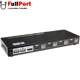 تصویر سوئیچ کی وی ام 4 خروجی اتومات HDMI+USB کی نت مدل K-SWKH404 K-NET K-SWKH404 HDMI+USB 4 Port Automatic KVM Switch