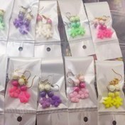 تصویر گوشواره مروارید رنگی دخترانه 