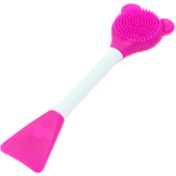 تصویر فیس براش ۲طرفه خرسی مناسب شستشوی صورت و ماسک زدن Double-sided bear face brush suitable for face washing and masking