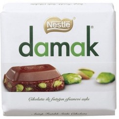 تصویر شکلات تخته‌ای داماک اصل ترکیه با مغز پسته وزن ۶۰ گرم Nestle damak