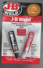 تصویر چسب اپوکسی پایه فلز جی بی ولد اصل آمریکایی – J-B WELD TWIN TUBE STEEL REINFORCED EPOXY 28.4gr چسب اپوکسی پایه فلز جی بی ولد اصل آمریکایی – J-B WELD TWIN TUBE STEEL REINFORCED EPOXY 28.4gr