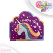 تصویر کارت دعوت تم تولد طرح یونیکورن بسته 10 عددی 