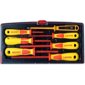 تصویر پیچ گوشتی عایق برق 1000 ولتی لیکوتا مدل ASD-900k1 LICOTA 7PCS VDE INSULATED SCREWDRIVER SET ASD-900K1