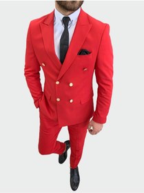 تصویر کت شلوار مردانه اسپرت جدید برند PAREZ رنگ قرمز ty74285513 