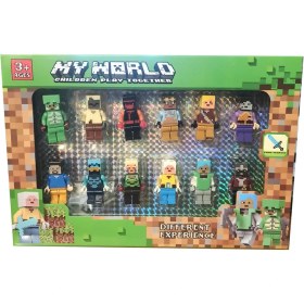 تصویر مجموعه ۱۲ عددی شخصیت های لگو ماینکرفت 