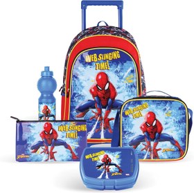 تصویر Marvel Spiderman Web Sling Time Action 5in1 Trolley School Bag Set Kids Backpack Gift Water ResistantBox set 1834 - ارسال 15 الی 20 روز کاری 