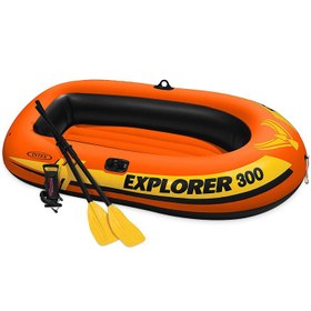 تصویر قایق بادی سه نفره اینتکس مدل Explorer 300 Intex Explorer 300 Inflatable Three Person Raft