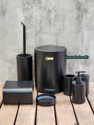 تصویر ست بهداشتی فانتزی هارمونی مشکی مات پدالی بادبزنی 