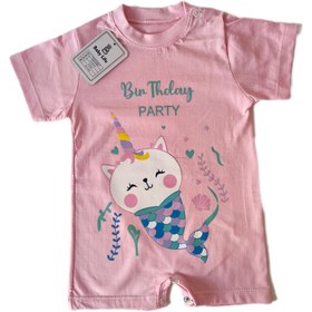 تصویر رامپر آستین کوتاه دخترانه تابستانه طرح پری دریایی - سایز3 Girls' Summer Romper – Mermaid Print