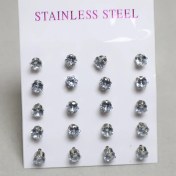 تصویر گوشواره میخی تک نگین بزرگ 