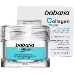 تصویر کرم کلاژن سفت کننده و ضد چروک اسپانیایی باباریا babaria مدل COLLAGEN VEGAN مناسب انواع پوست 50 میل 