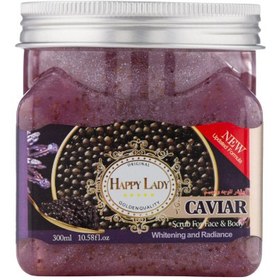 تصویر اسکراب شنی صورت و بدن خاویار 300میل هپی لیدی Happy Lady Caviar Face And Body Scrub