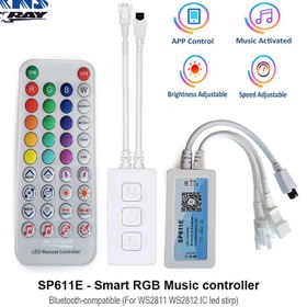 تصویر کنترلر دیجیتال بلوتوثی SP611E دو خروجی RGB 