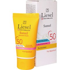 تصویر کرم ضدآفتاب بی رنگ پوست خشک و نرمال spf 50 سانسل لایسل 60 میلی لیتر | liesel sunsel dry & normal skin 