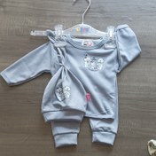تصویر سیسمونی نوزادی سه تیکه لباس سایز صفر بیمارستانی 