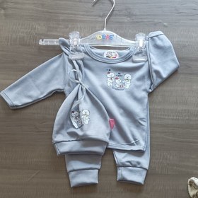 تصویر سیسمونی نوزادی سه تیکه لباس سایز صفر بیمارستانی 