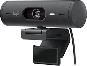 تصویر Logitech Brio 500 Full HD Webcam with Auto Light Correction,Show Mode, Dual Noise Reduction Mics, Privacy Cover, Works Microsoft Teams, Google Meet, Zoom, USB-C Cable - Graphite 