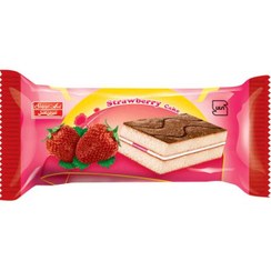 تصویر کیک دو لایه با کرم توت فرنگی آلبینا شیرین عسل - 30 گرم بسته 36 عددی 