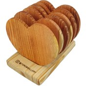 تصویر زیر لیوانی چوبی طرح قلب مدل ۷۰۷ 