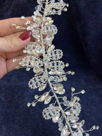 تصویر ریسه موی عروس کد R24 Bridal headband code R24