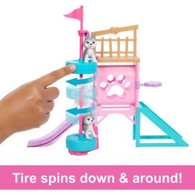 تصویر ست بازی باربی و استیسی: زمین بازی توله‌سگ با عروسک برند barbie Barbie & Stacie To The Rescue Puppy Playground Playset with Doll