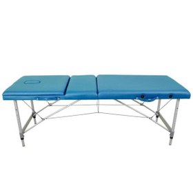 تصویر تخت ماساژ چمدونی آبی فیشیال تاشو ۱۸ کیلو | تخت پرتابل قابل حمل با سوراخ صورت + صندلی + زیرپایی Portable Suitcase Massage Table Blue 18kg - Foldable Facial Spa Bed with Face Hole, Stool & Footrest