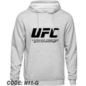 تصویر هودی طوسی دورس داخل کرک طرح یو اف سی (UFC) کد H111 Gray Duras hoodie inside the crack design of UFC CODE H111