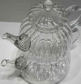 تصویر کتری و قوری پیرکس مدل کدو 