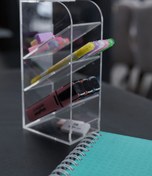 تصویر جا قلمی شفاف شیشه ای نظم دهنده لوازم التحریر 