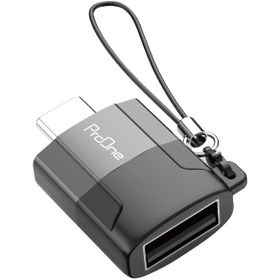 تصویر مبدل USB-C به USB-A پرووان مدل PCO13 مشکی کابل تبدیل