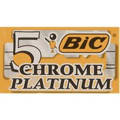 تصویر تیغ 2 لبه بیک کروم پلاتینیوم 5 عددی ا Chrome Platinum Double Edge Blades Chrome Platinum Double Edge Blades